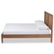 Baxton Studio Redmond Mid-Century Modern Walnut Brown Finished Wood and Synthetic Rattan Queen Size Platform Bed 183-11058-Zoro - alternate 2